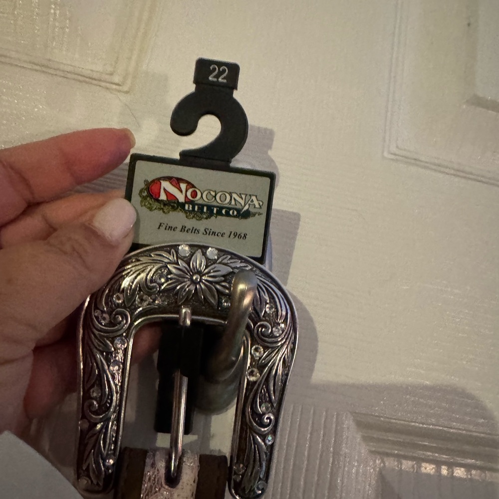 Nocona Kids Western Belt with Silver Buckle and Brown Strap